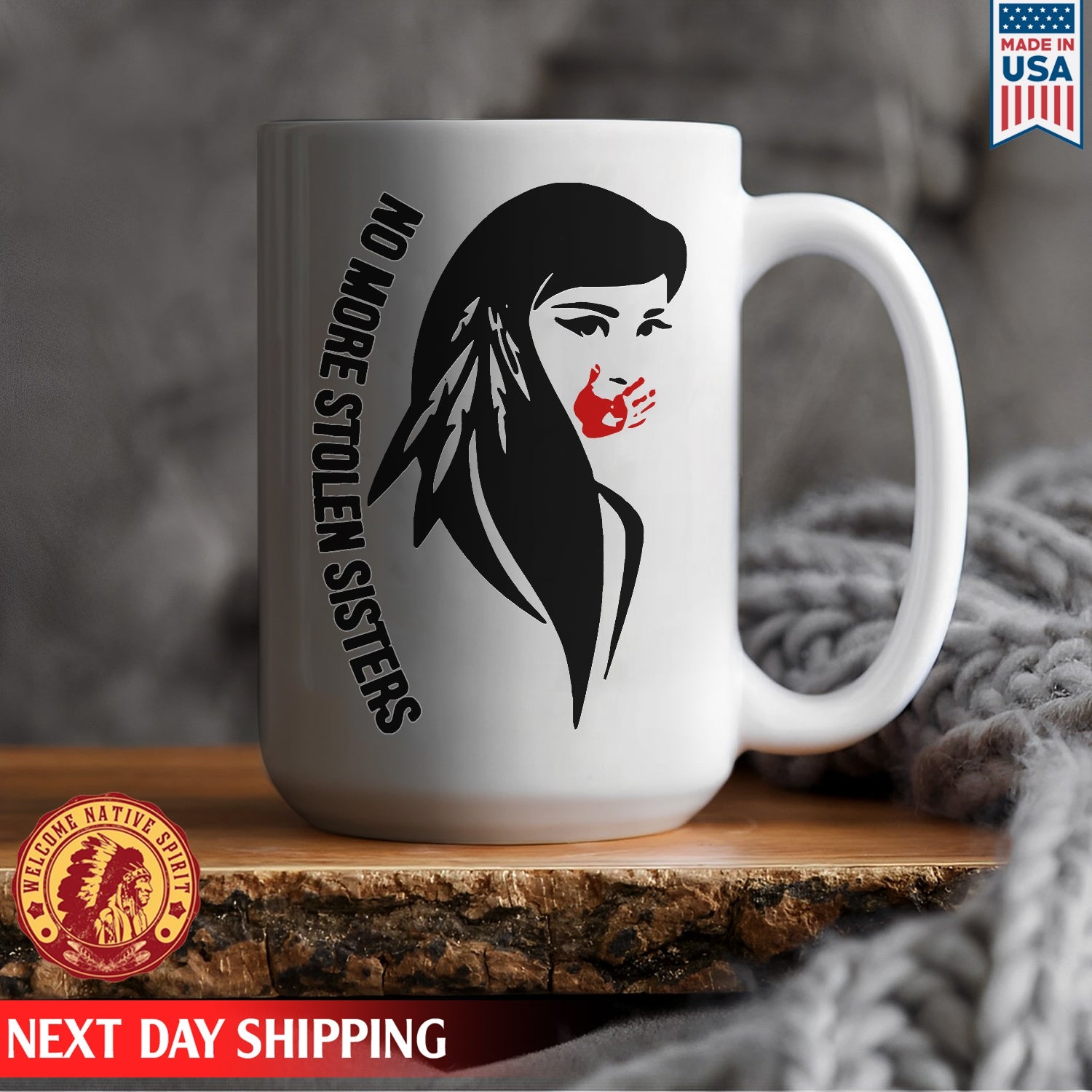 No More Stolen Sister, MMIW Indigenous Ceramic Coffee Mug