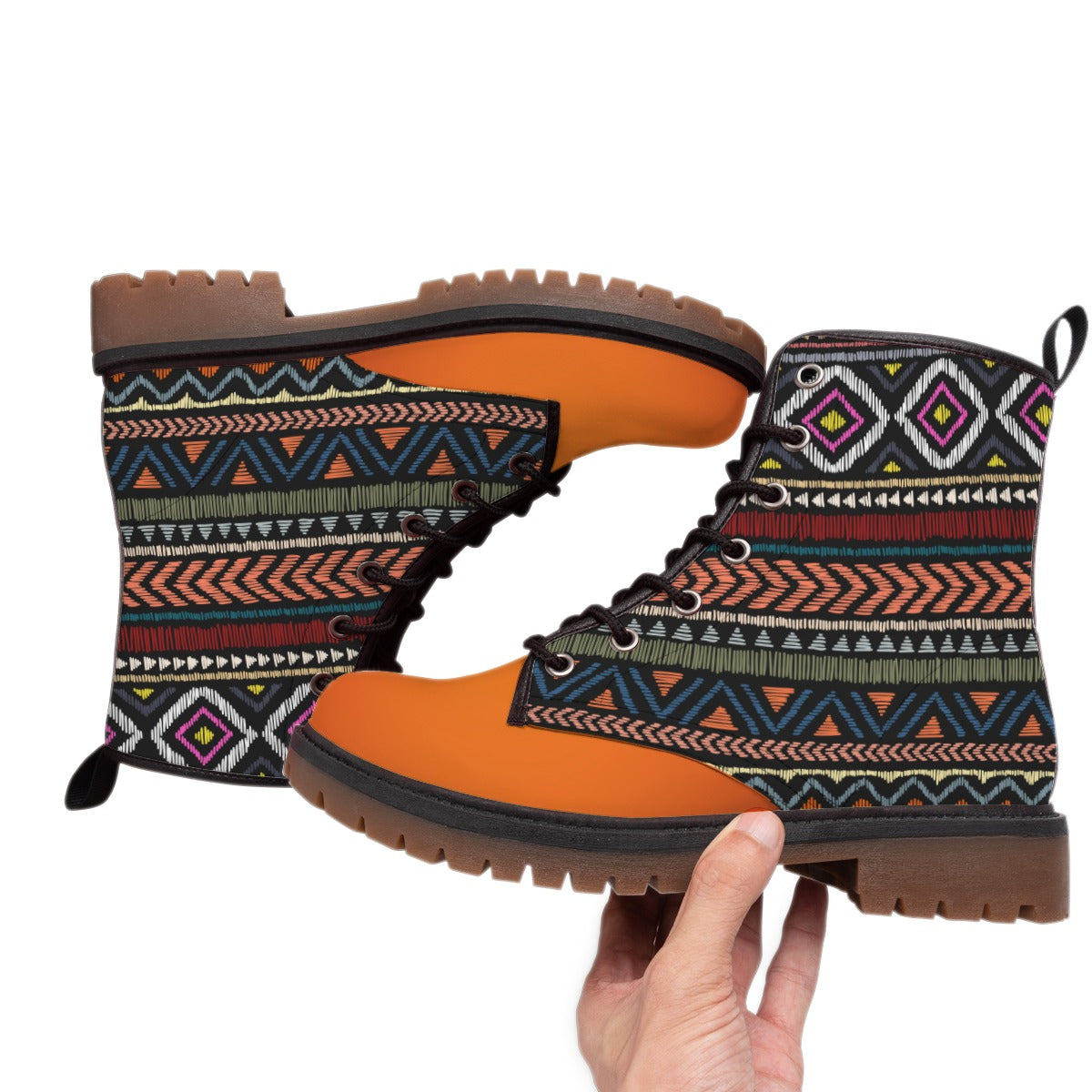 Pattern Native Leather Martin Short Boots NBD