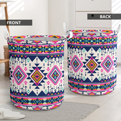 Pink Pattern Native American Laundry Basket NBD