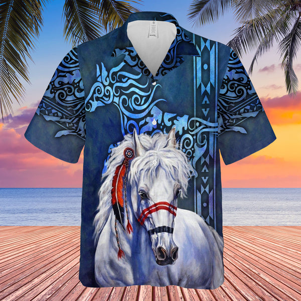 Native American Horse Hawaiian Shirt NBD - Native Heritage Store