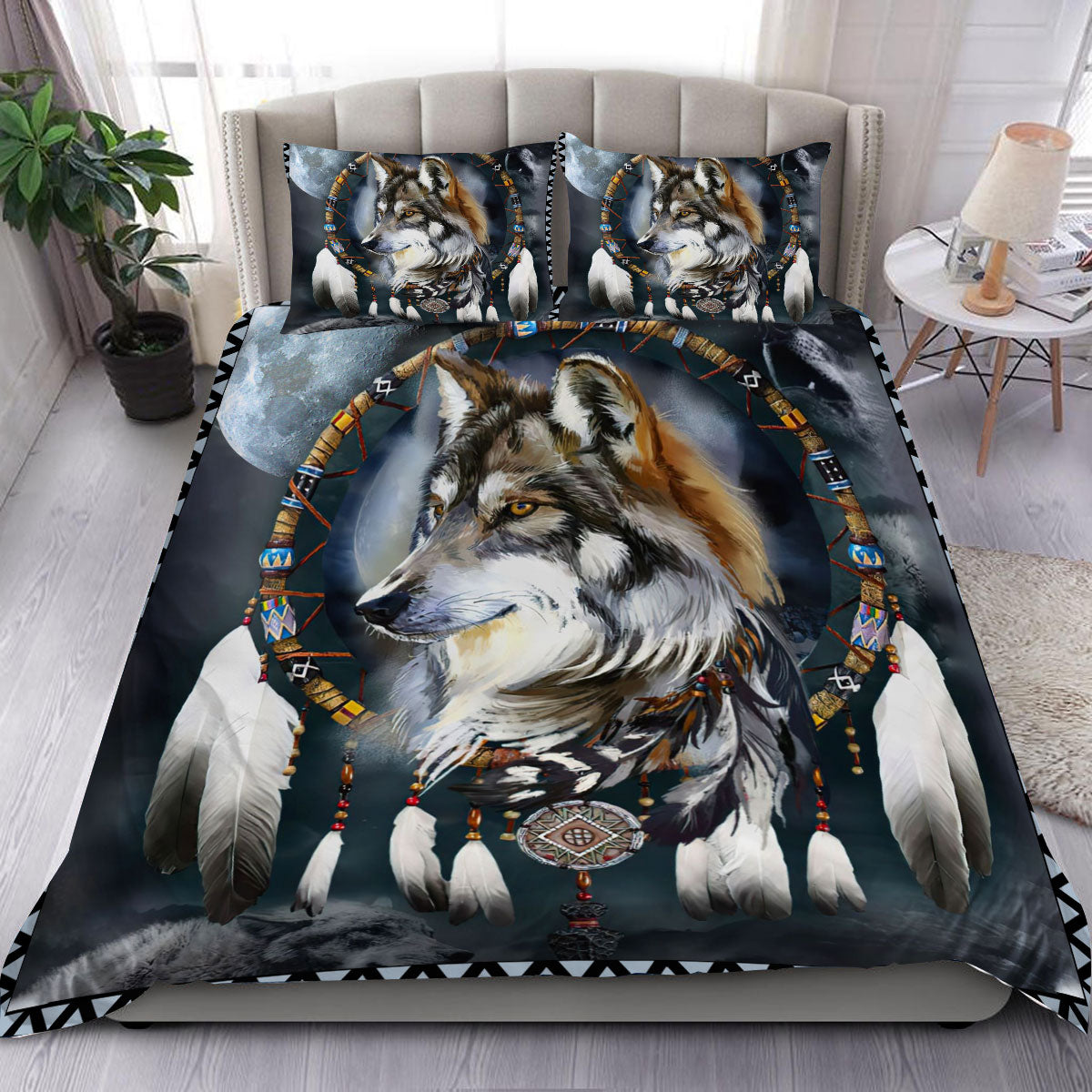 Wolf Native American Bedding Set