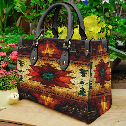 United Tribes Brown Design Native American Leather Bag NBD