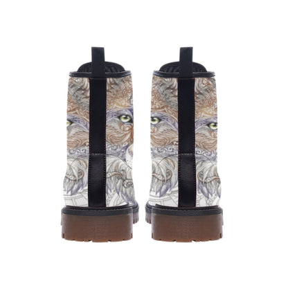 Wolf Feather Leather Martin Short Boots NBD