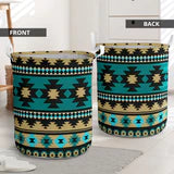 Green Ethnic Aztec Pattern Laundry Basket NBD