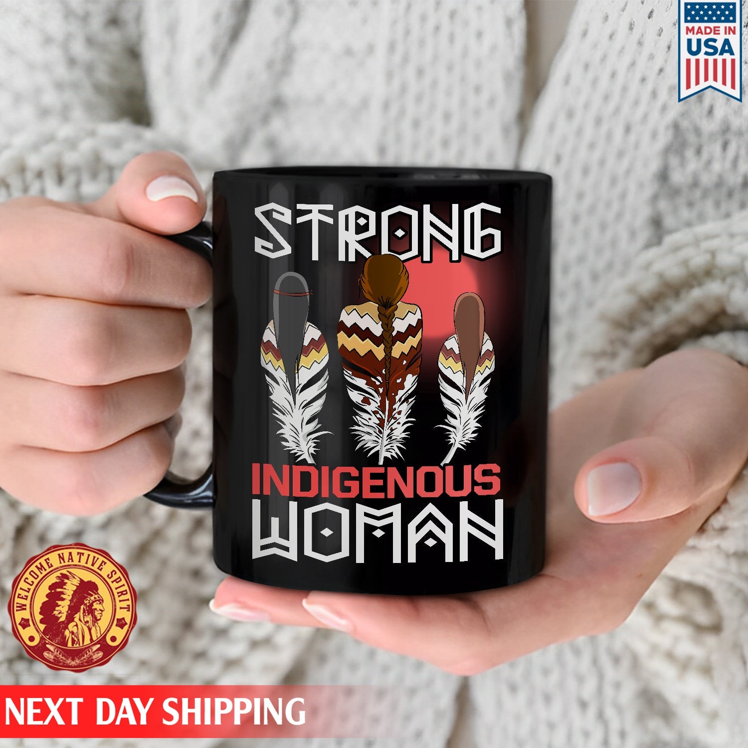 Strong Indigenous Woman Ceramic Coffee Mug