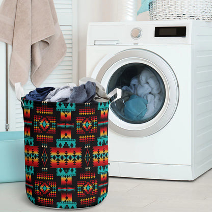 Black Native Tribes Pattern Laundry Basket 13 NBD