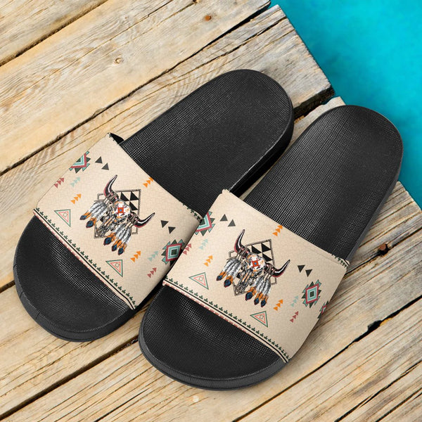 Native Style Women's Toe Loop Vegan Leather Flats Sandals