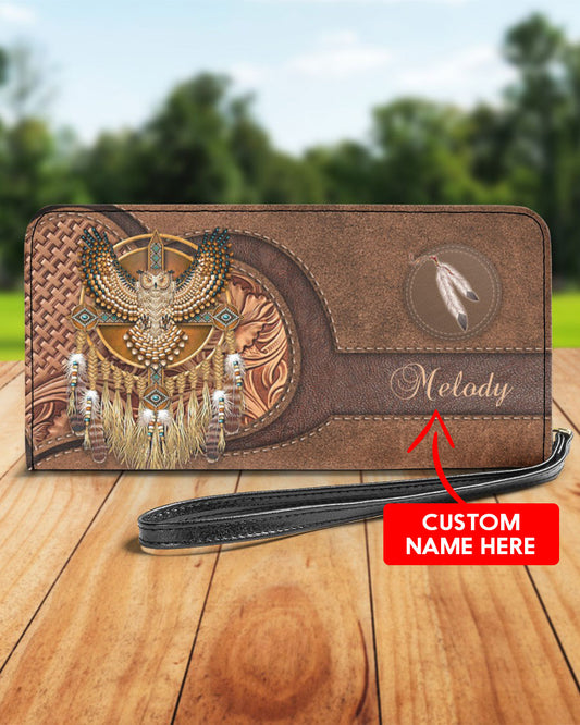 CUSTOM NAME HERE - Native American Wolves Womens Clutch Purse 05 NBD