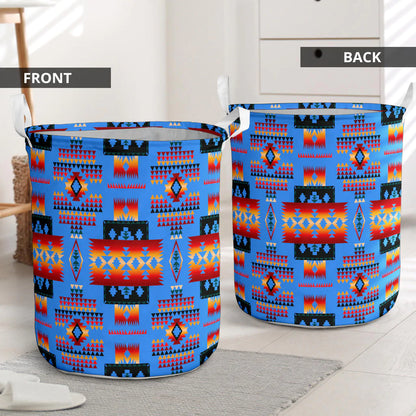Navy Tribes Pattern Laundry Basket 8 NBD