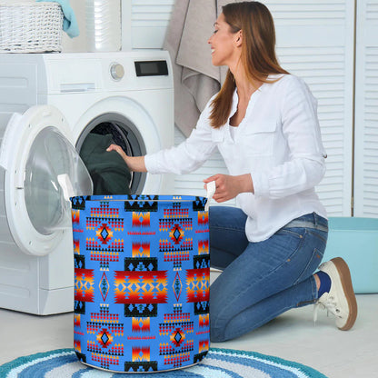 Navy Tribes Pattern Laundry Basket 8 NBD
