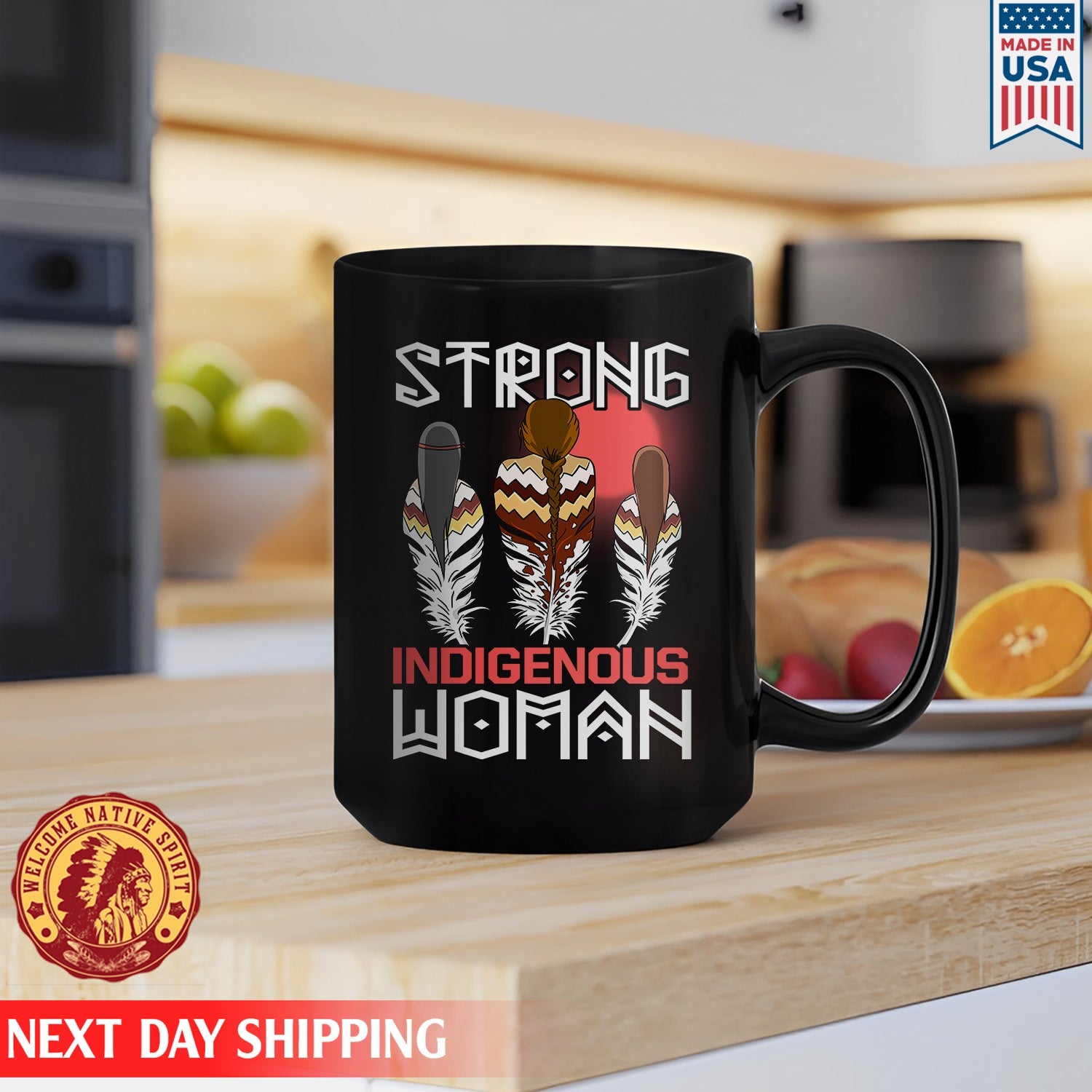 Strong Indigenous Woman Ceramic Coffee Mug