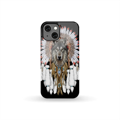Wolf With Feather Headdress Phone Case NBD