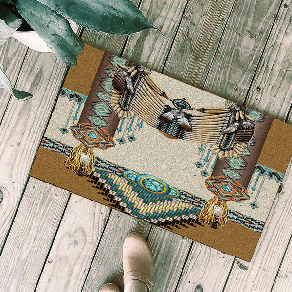 Brown Pattern Breastplate Native Doormat - Native Heritage Store