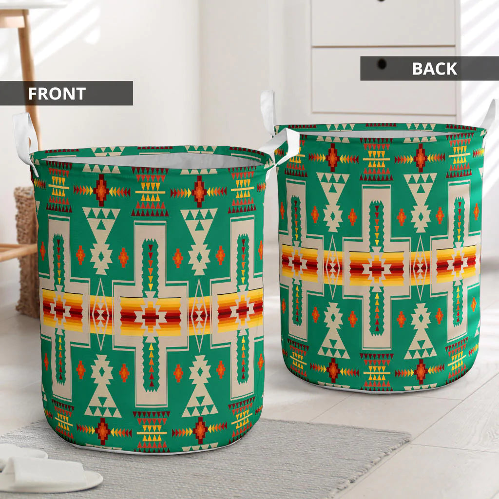 Light Green Tribe Design Laundry Basket NBD