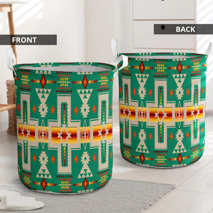 Light Green Tribe Design Laundry Basket NBD