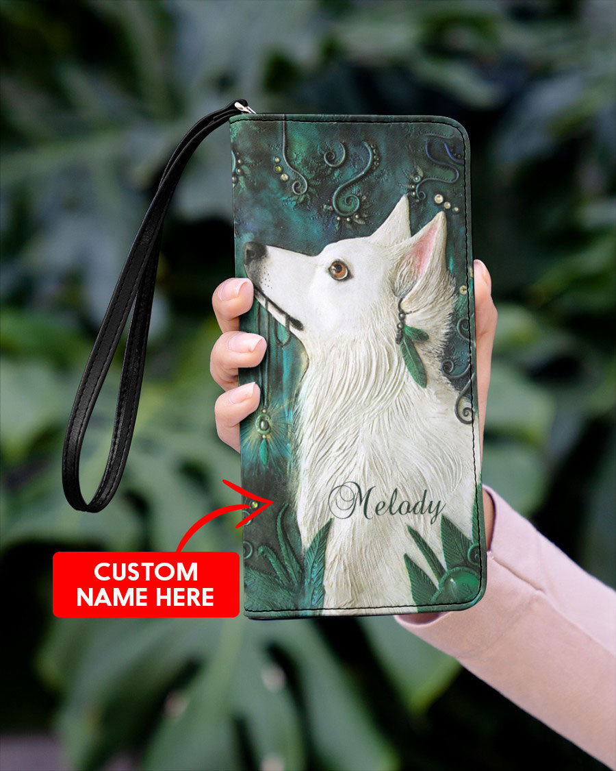CUSTOM NAME HERE - Native American Wolves Womens Clutch Purse 06 NBD