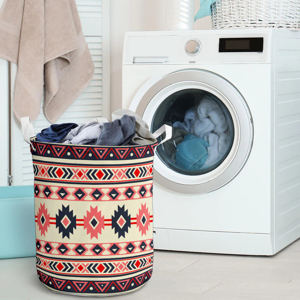 Pink & Navy Pattern Native Laundry Basket NBD