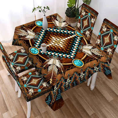 Brown Arrow Design Native American Tablecloth - Chair cover NBD