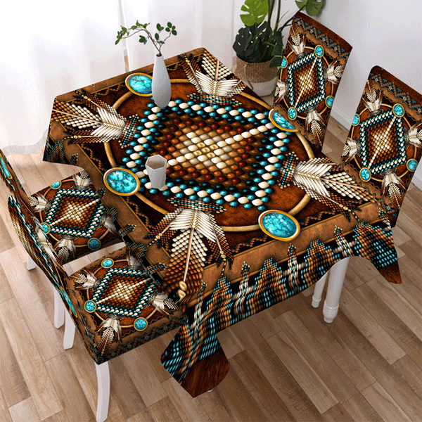 Native Chair Covers Brown Arrow Design Native American Tablecloth - Chair cover NBD ...