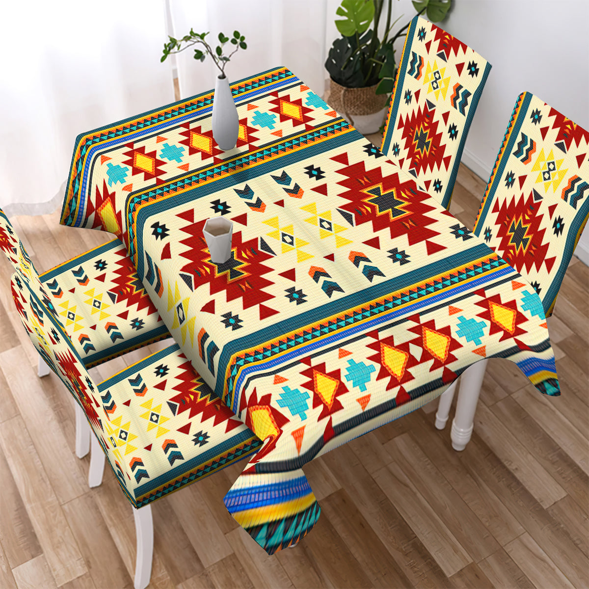 Multi Pattern Culture Design Native American Tablecloth - Chair cover NBD