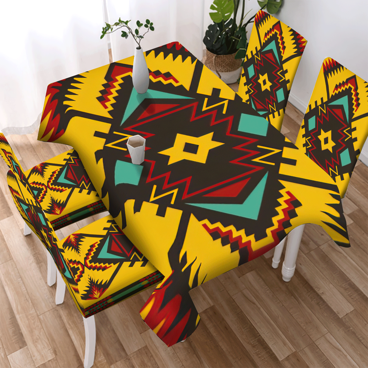 Yellow Tribe Design Native American Tablecloth - Chair cover NBD