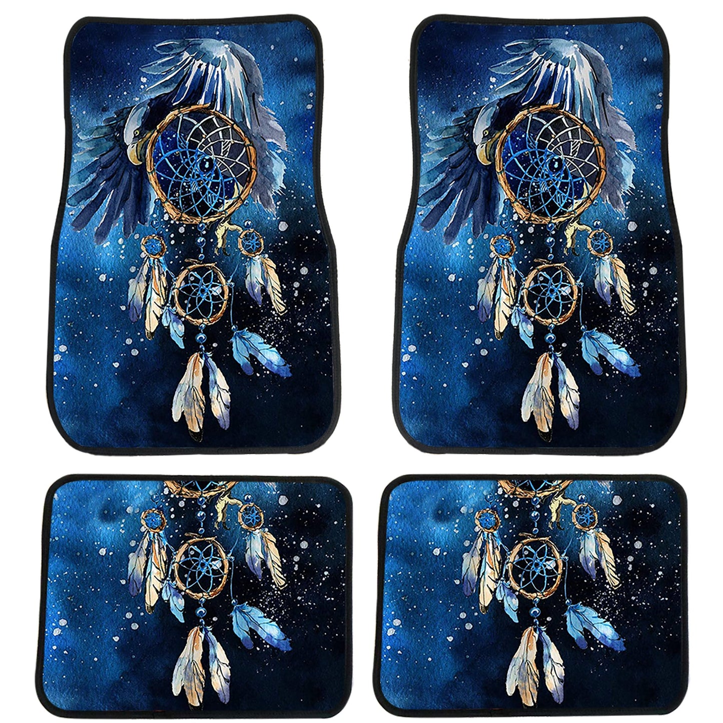 Blue Dreamcatcher Front And Back Car Mats