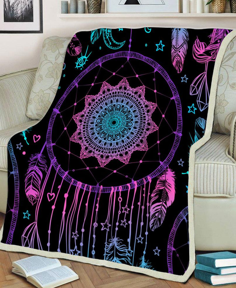 Dreamcatcher Purple Fleece Blanket