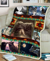 Native Loving Wolves Fleece Blanket