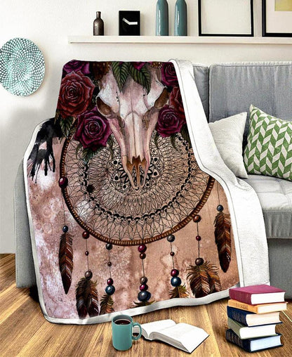 Dreamcatcher Rose Fleece Blanket