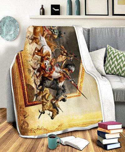 Native Warriors Art Fleece Blanket