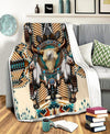 Buffalo Head Motifs Fleece Blanket