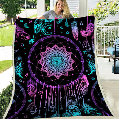 Dreamcatcher Purple Fleece Blanket