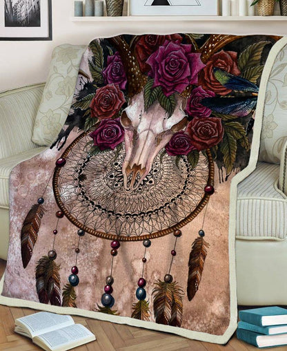 Dreamcatcher Rose Fleece Blanket