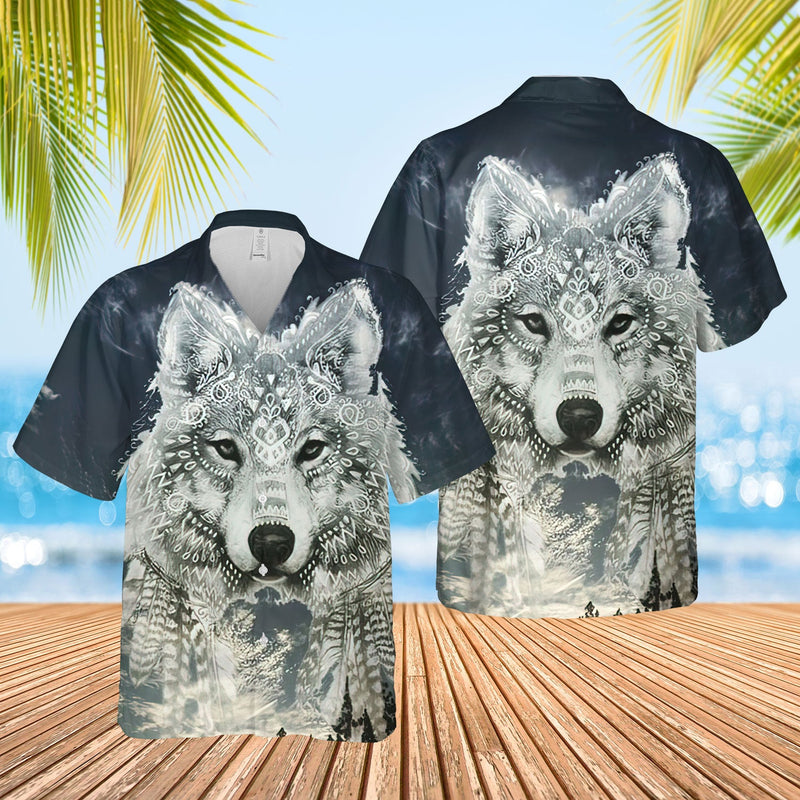 Native Wolf Hawaiian Shirt