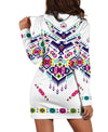 Native White Background Hoodie Dress