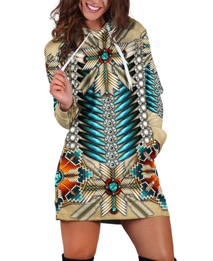 Native Bright Motifs Hoodie Dress