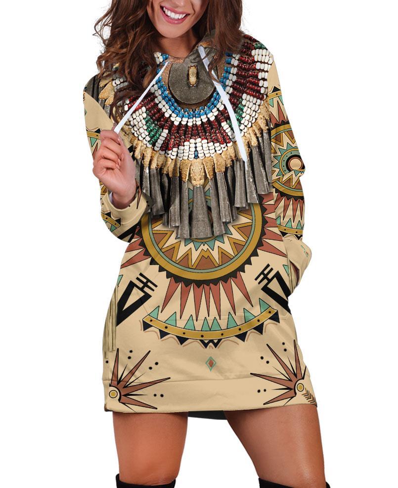 Native Pattern Culture Hoodie Dress