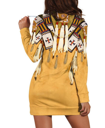 Native 3D Motifs Hoodie Dress