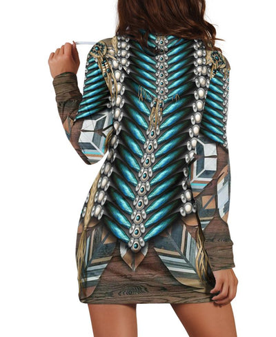 3D Motifs Hoodie Dress