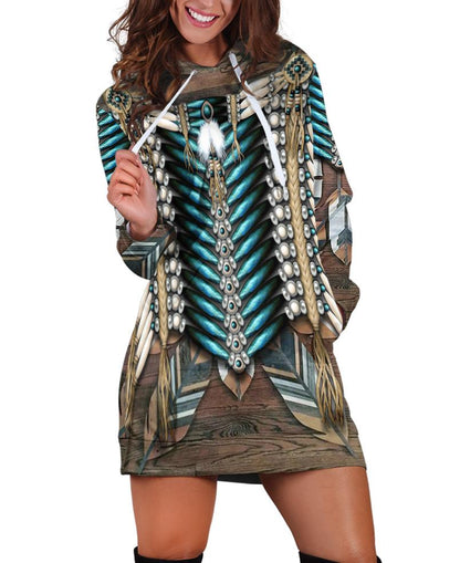 3D Motifs Hoodie Dress