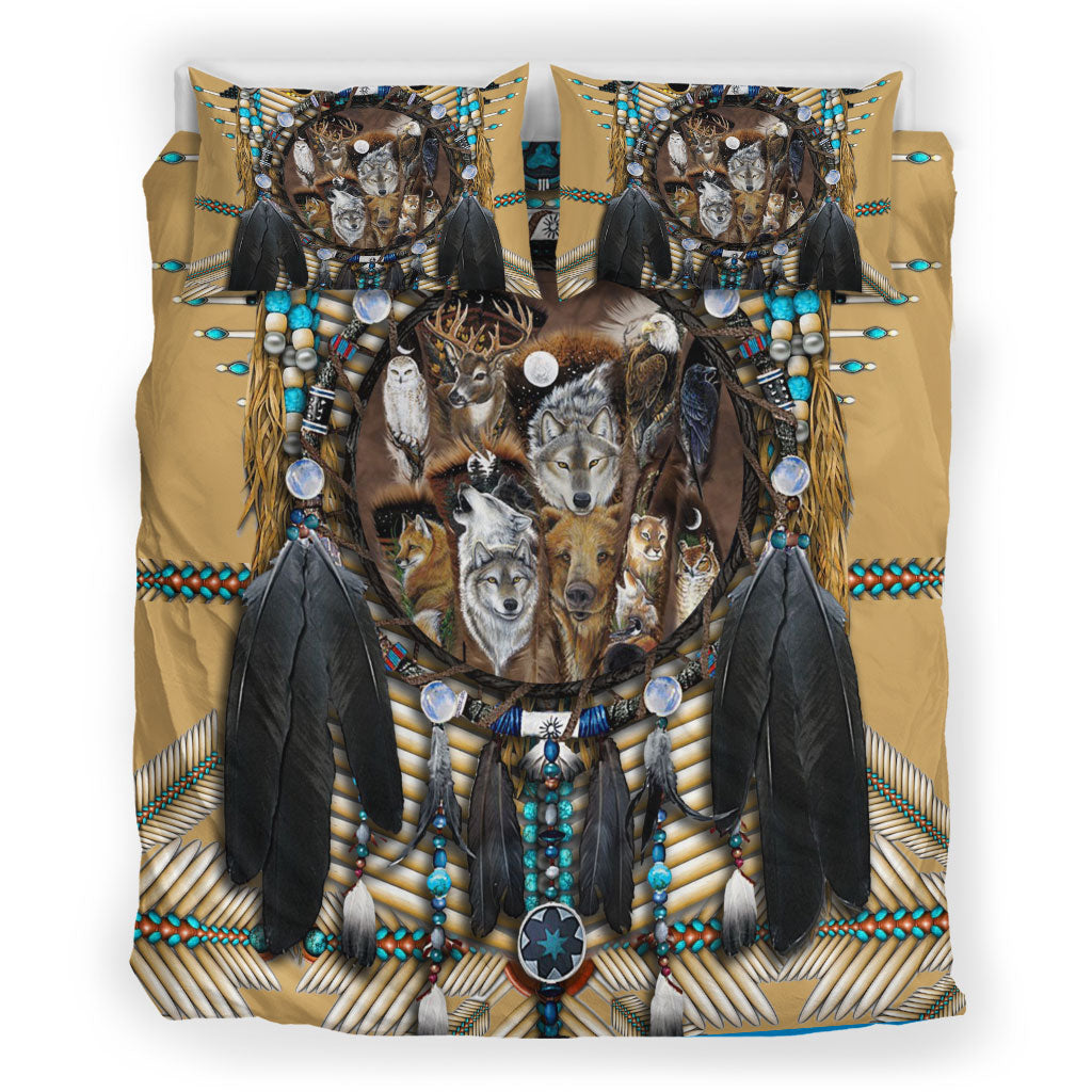 Vignette Printed Wolf Bedding Set