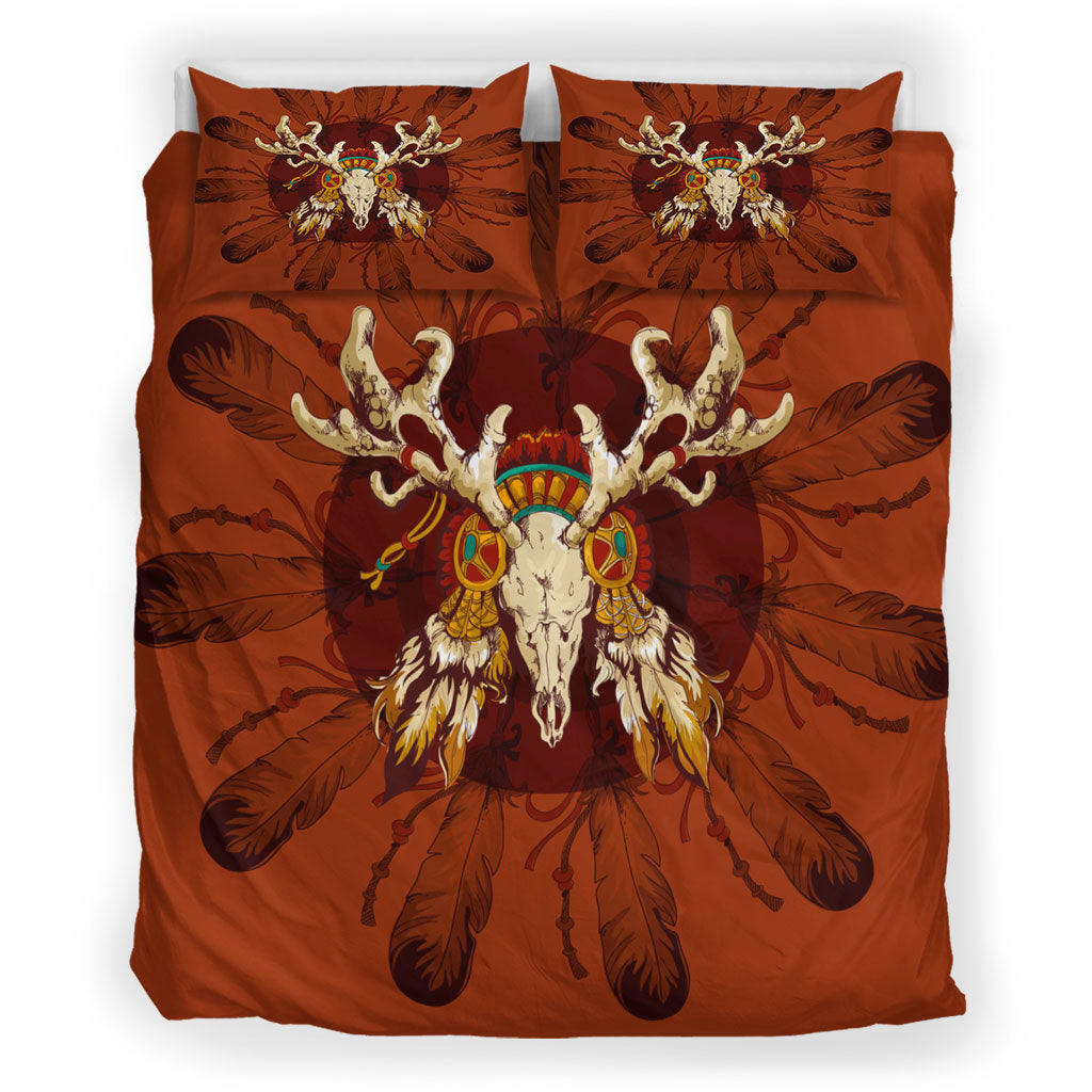 Orange Brown Native Bedding Set