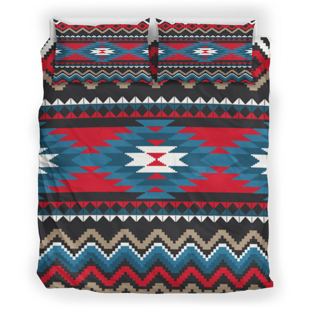 Red Blue Native Pattern Bedding Set