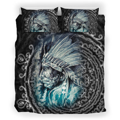 Native Turquoise Motifs Bedding Set