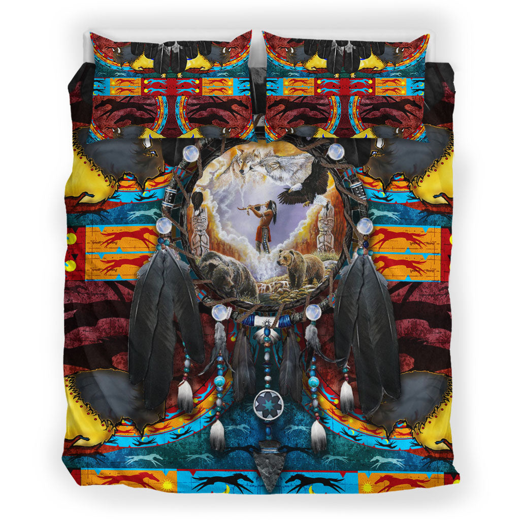 Native Wolf Dreamcatcher Bedding Set
