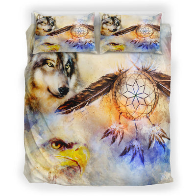 Native Wolf & Falcon Bedding Set