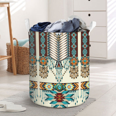 Turiquoise Native Indian Pattern Feather Beautiful Laundry Basket WCS