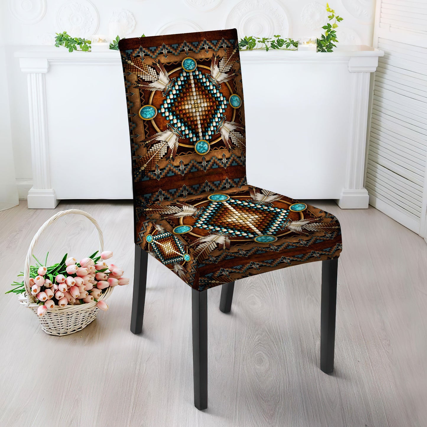 Brown Arrow Design Native American Tablecloth - Chair cover NBD