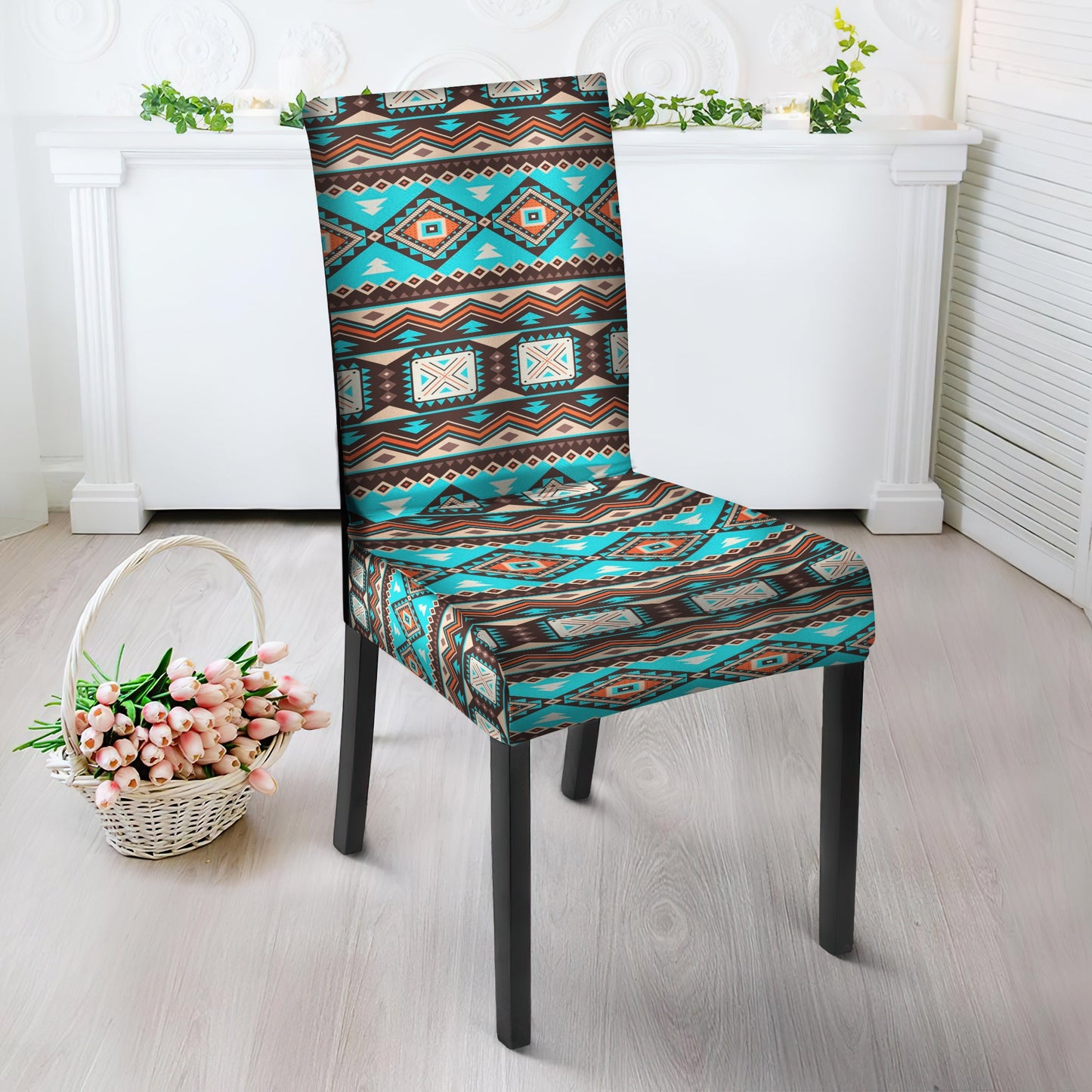 Blue Pattern Design Native American Tablecloth - Chair cover NBD