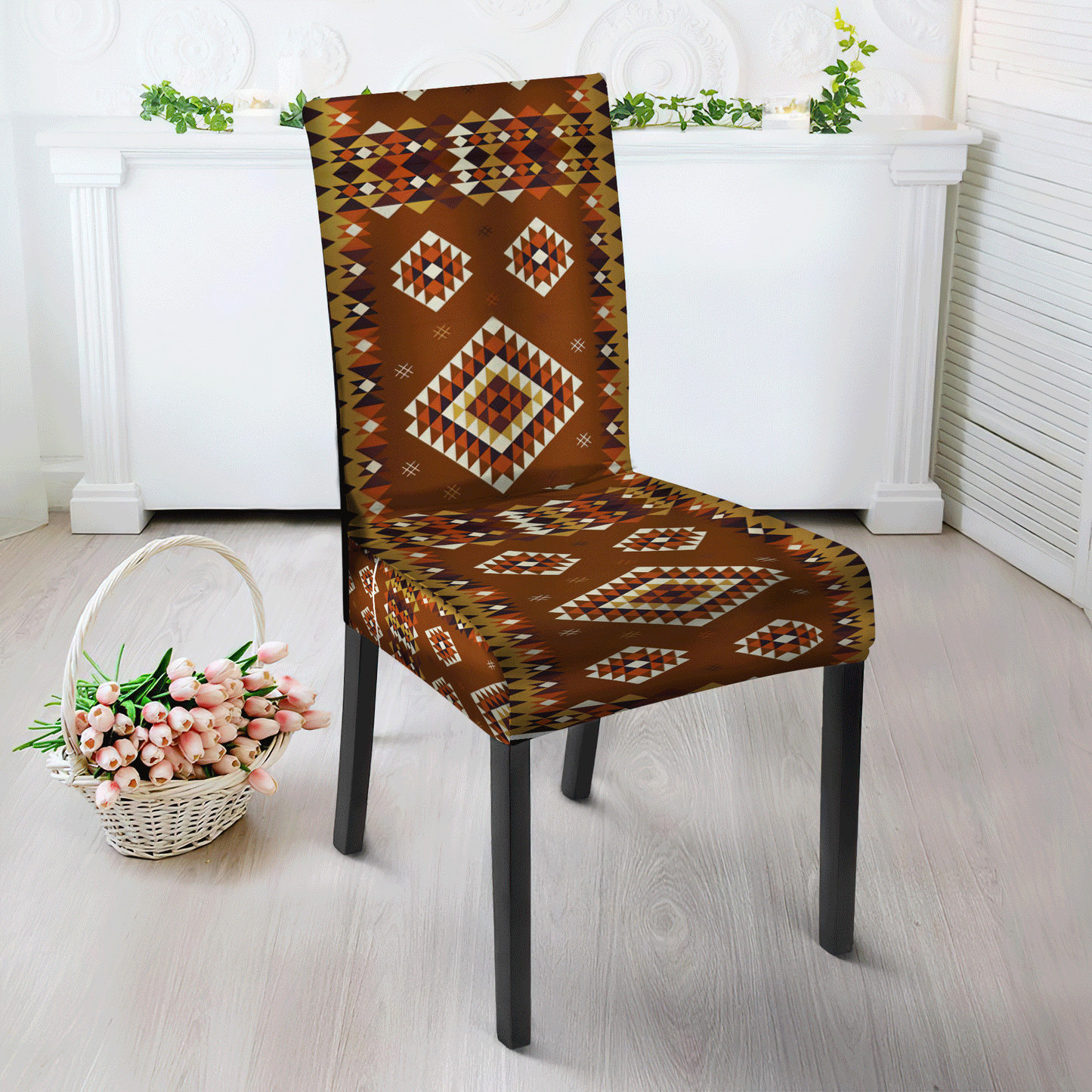 Brown Pattern Design Native American Tablecloth - Chair cover NBD